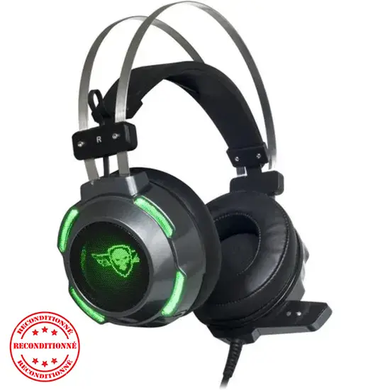 Casque gaming Spirit of Gamer Elite-H30 – stéréo filaire avec micro et LED vertes