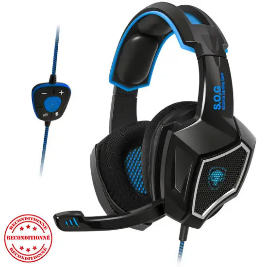 Casque gaming Spirit of Gamer XPERT-H500 USB 7.1 virtuel avec micro rétractable